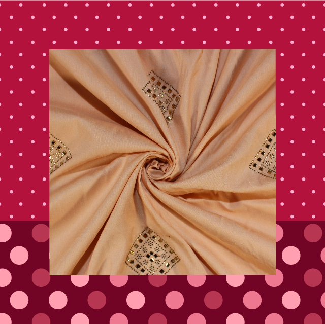 Swaroski Work On Slub Silk