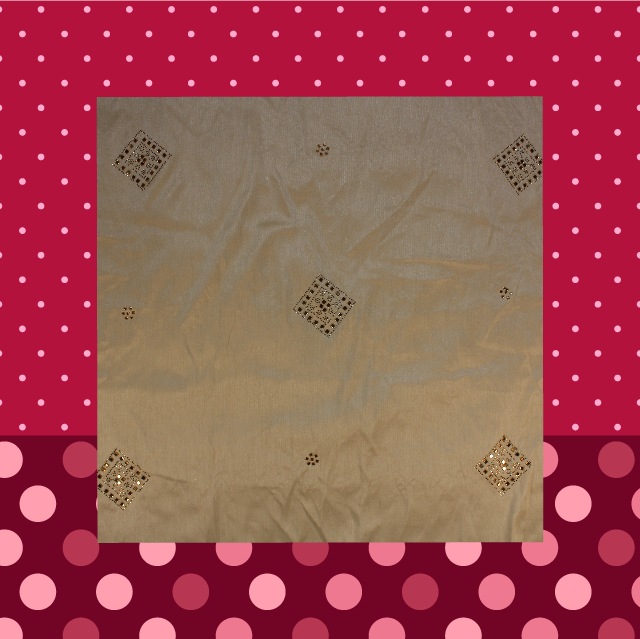 Swaroski Work On Slub Silk