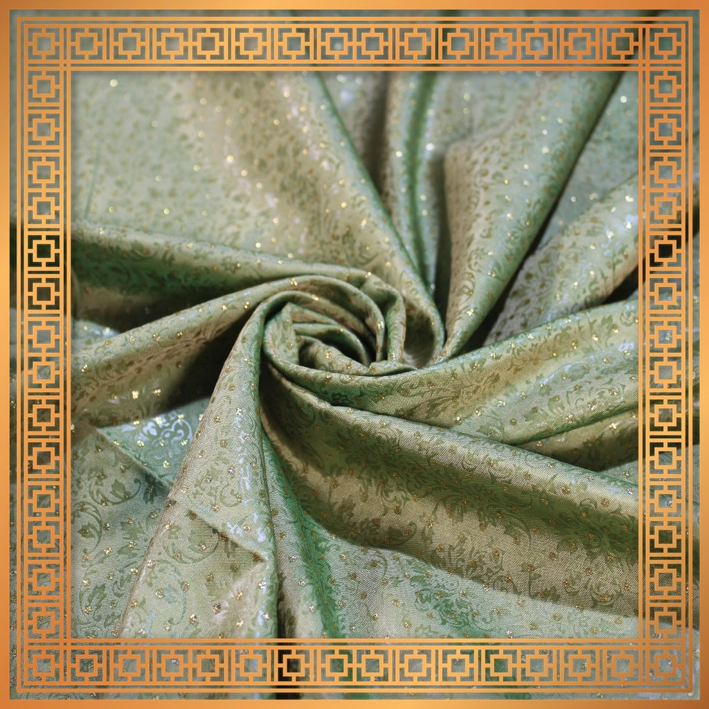 Zari Bindi With Emboss Print On Two Tafetta (FW-56")