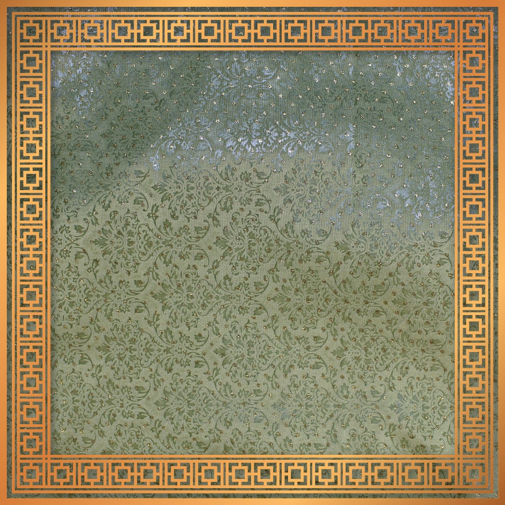 Zari Bindi With Emboss Print On Two Tafetta (FW-56")