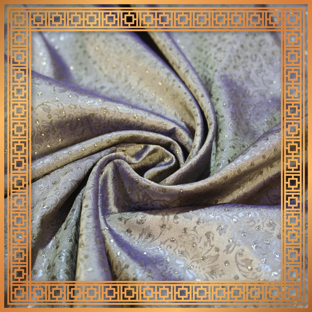 Zari Bindi With Emboss Print On Two Tafetta (FW-56")