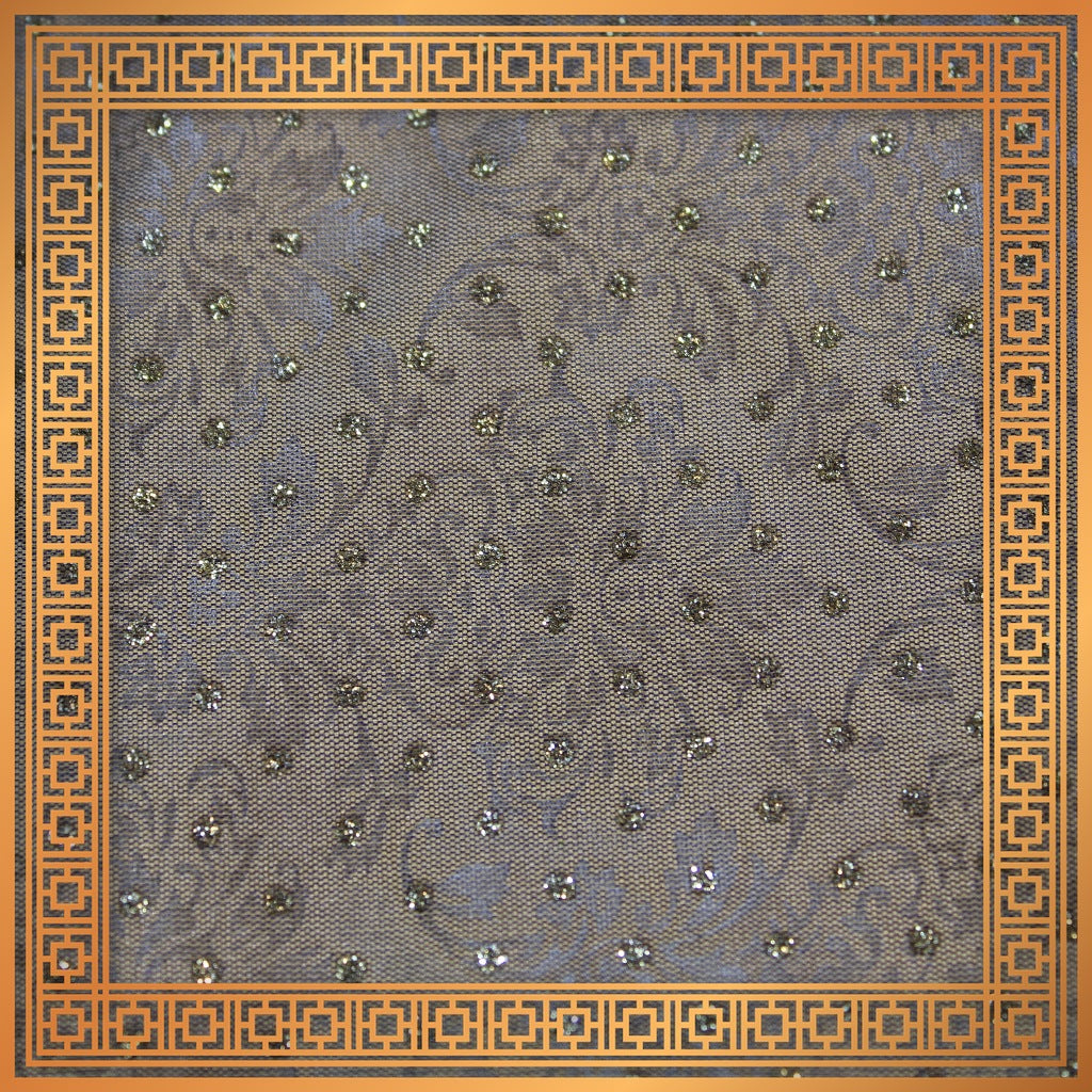 Zari Bindi With Emboss Print On Two Tafetta (FW-56")