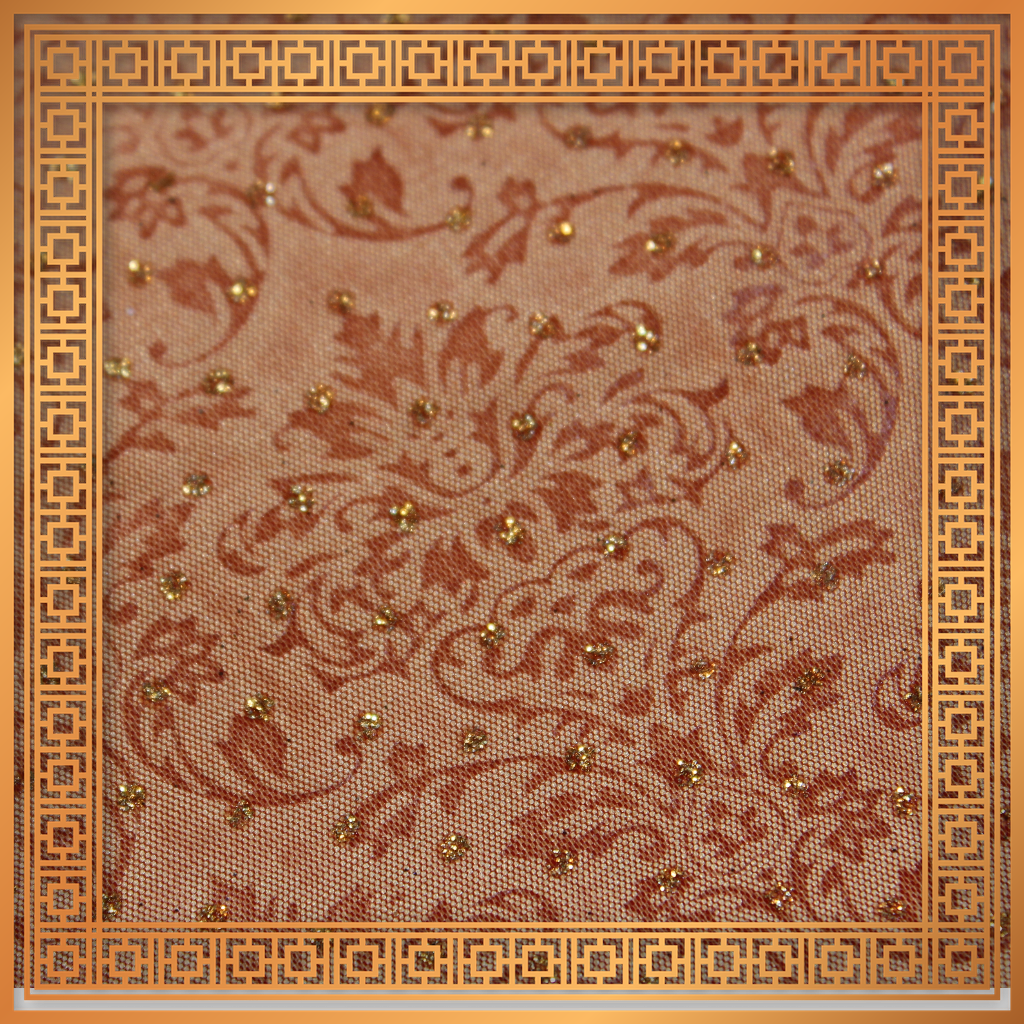 Zari Bindi With Emboss Print On Two Tafetta (FW-56")