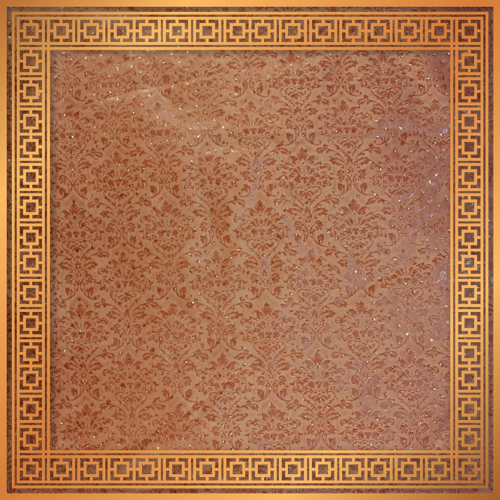 Zari Bindi With Emboss Print On Two Tafetta (FW-56")