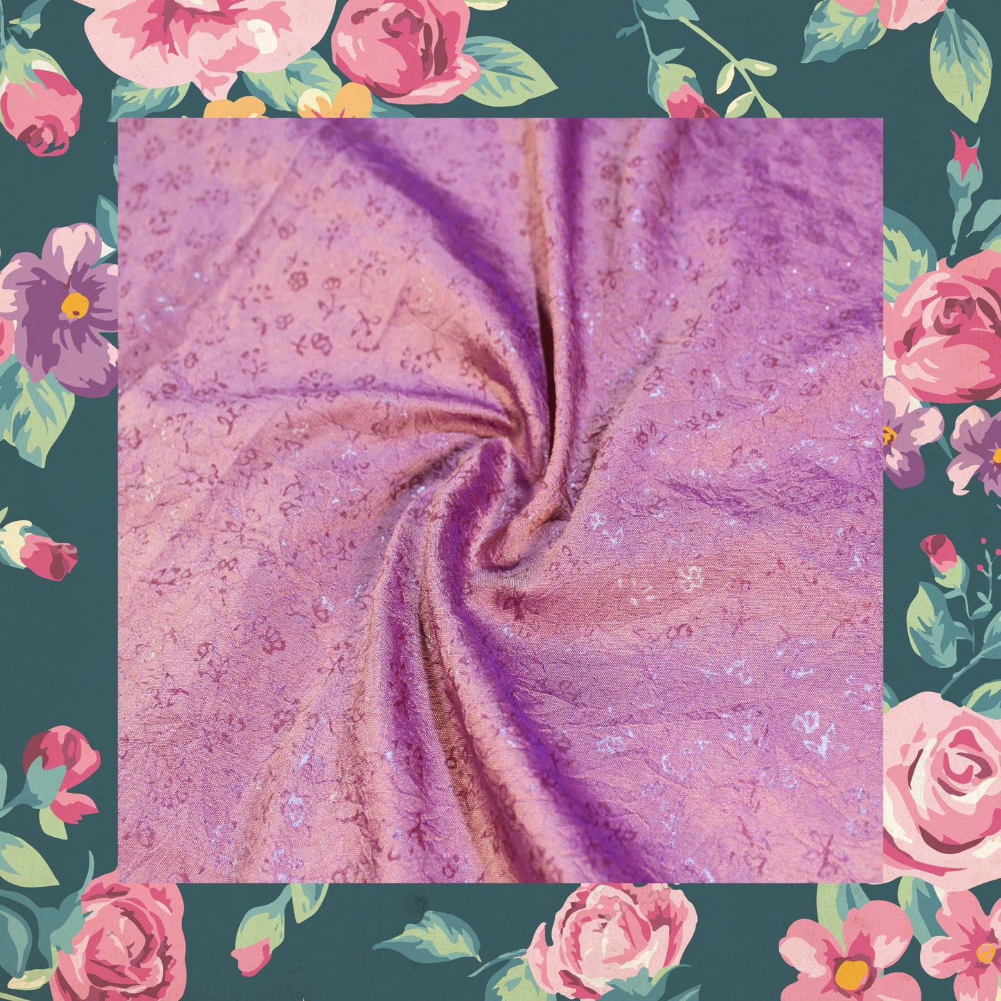 Emboss Print On Two Tone Tafetta (FW-56")