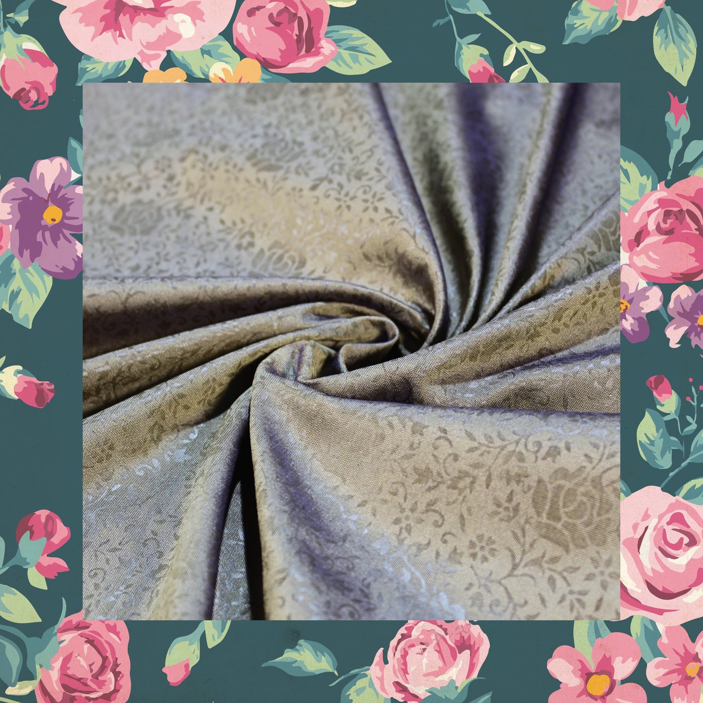 Emboss Print On Two Tone Tafetta (FW-56")