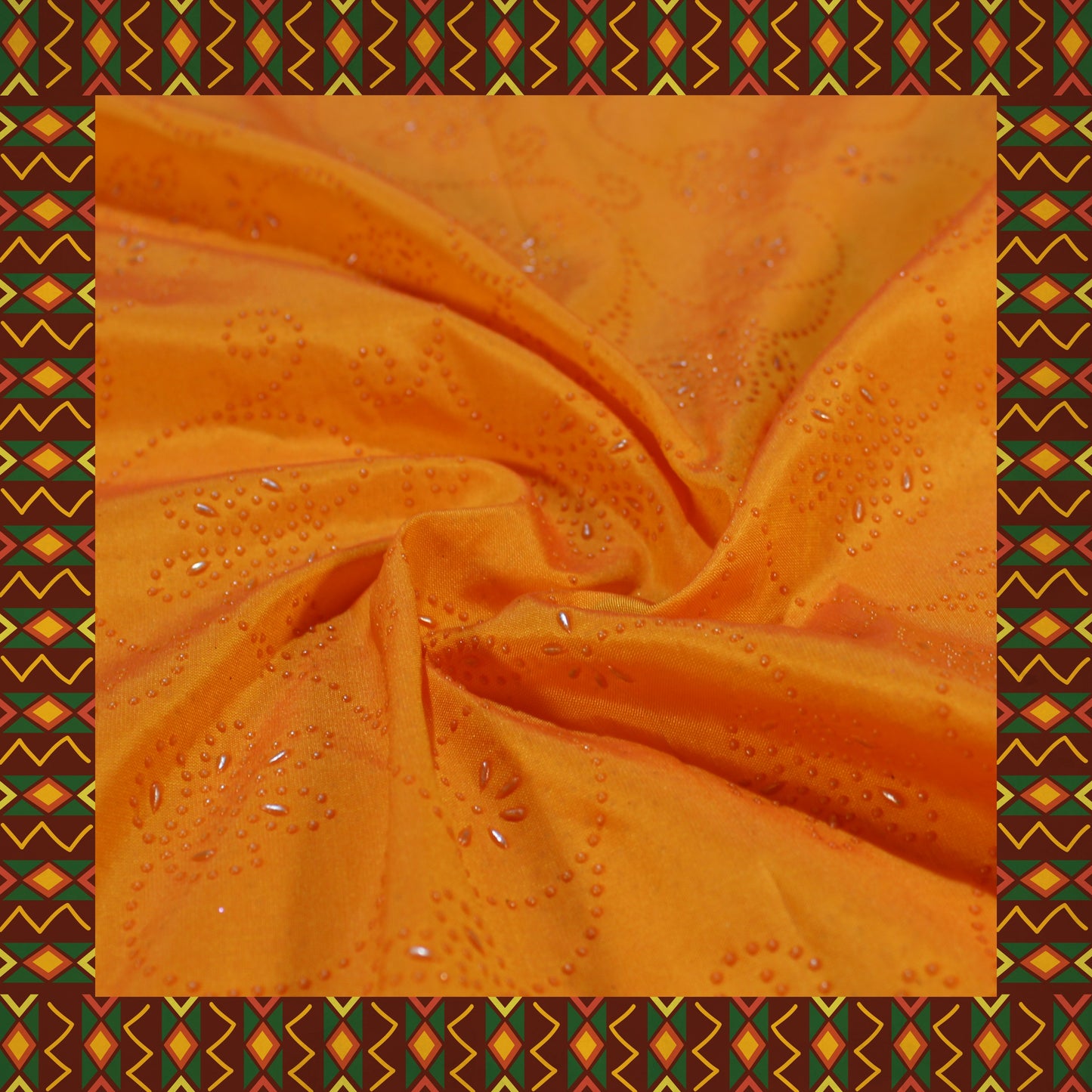 Due Drop Leather Foil Print On Tafetta (FW-56")