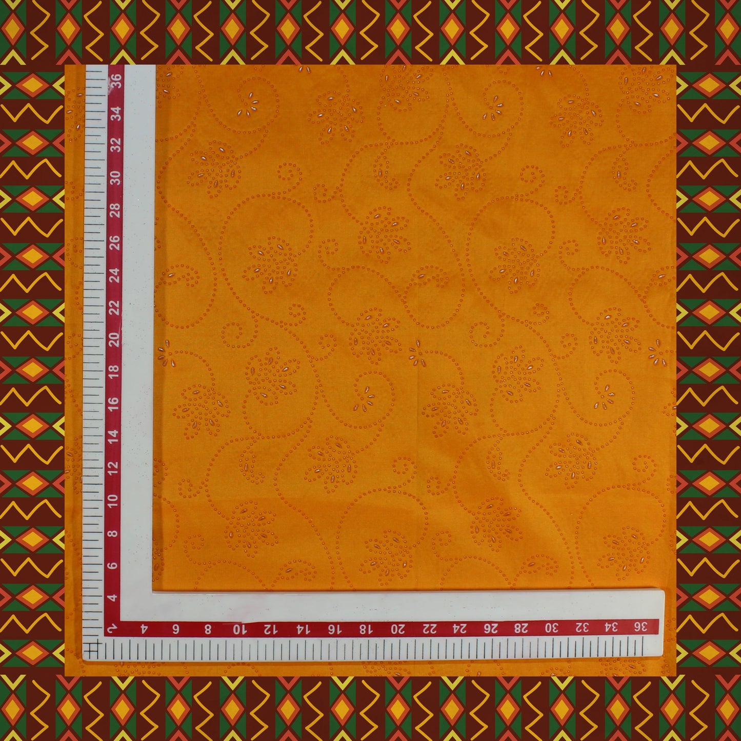 Due Drop Leather Foil Print On Tafetta (FW-56")