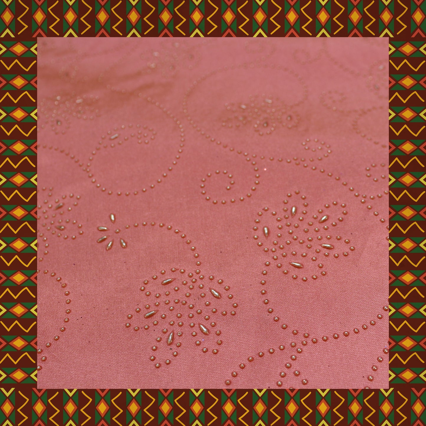 Due Drop Leather Foil Print On Tafetta (FW-56")
