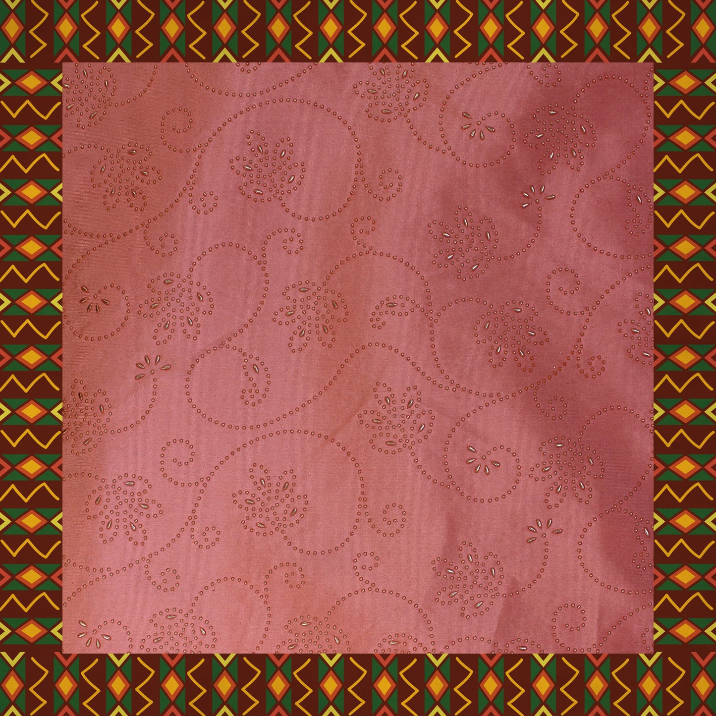 Due Drop Leather Foil Print On Tafetta (FW-56")