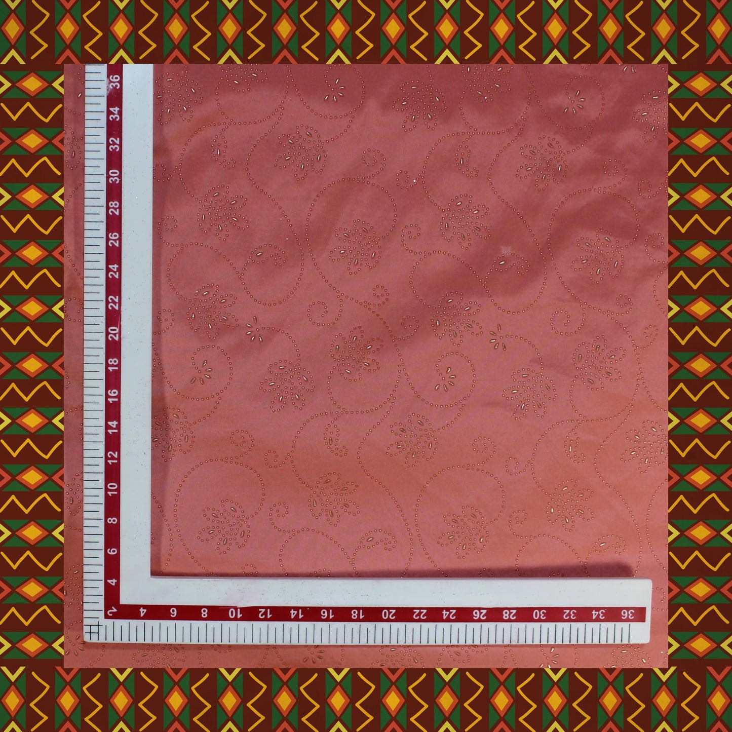 Due Drop Leather Foil Print On Tafetta (FW-56")