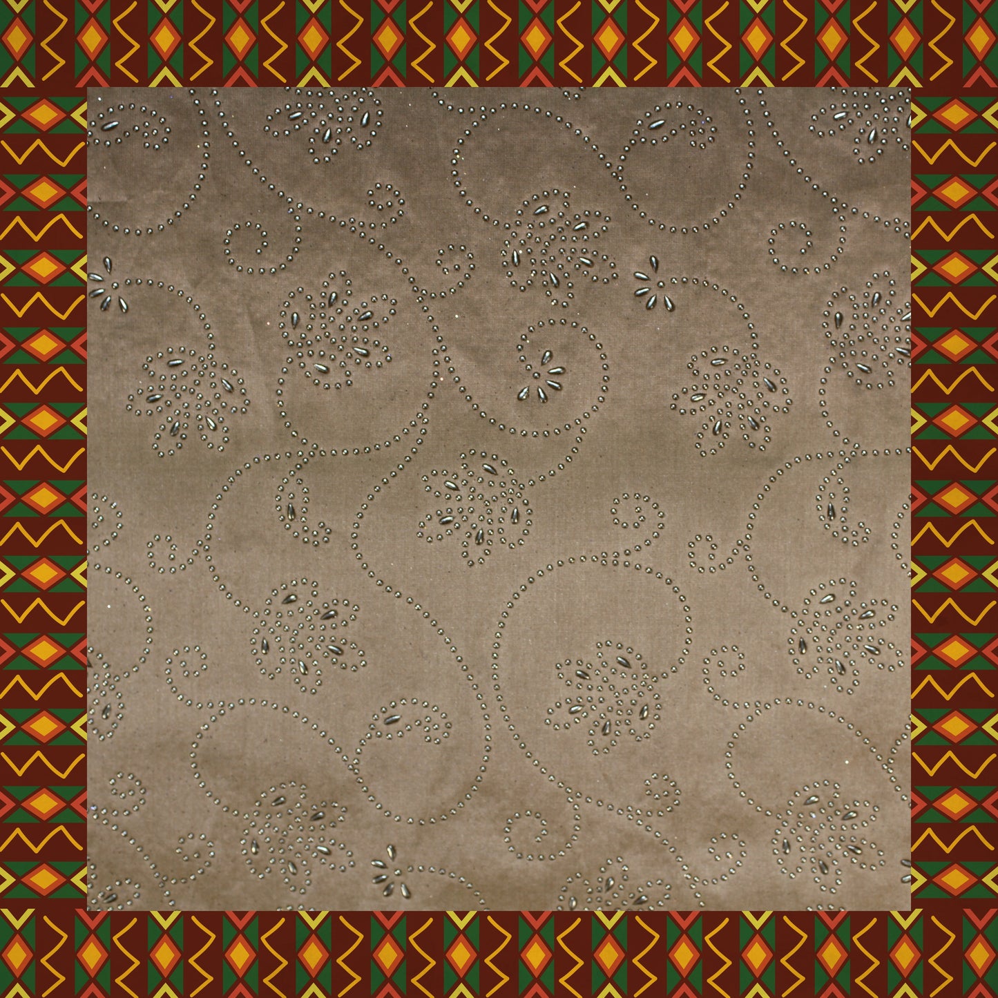 Due Drop Leather Foil Print On Tafetta (FW-56")