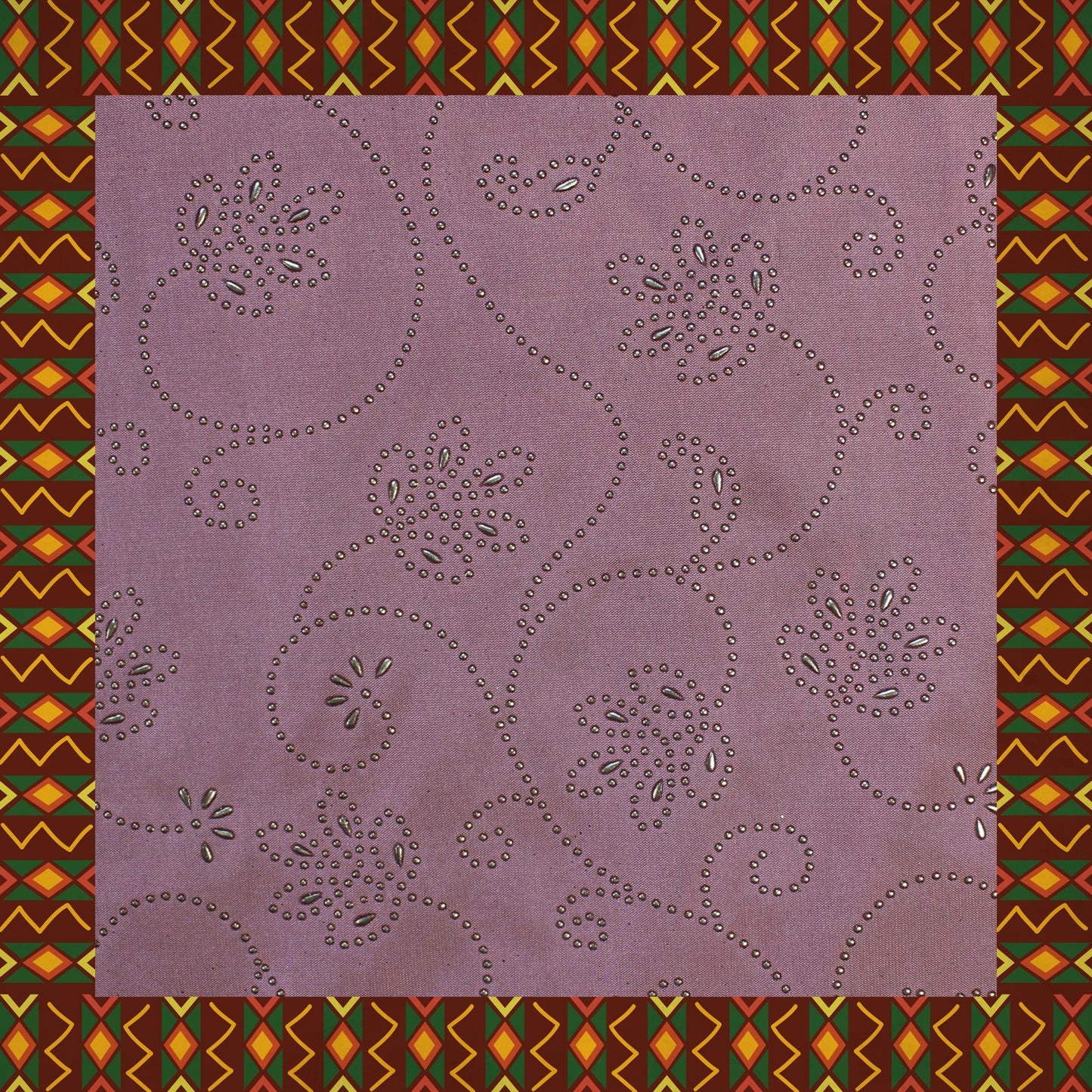 Due Drop Leather Foil Print On Tafetta (FW-56")