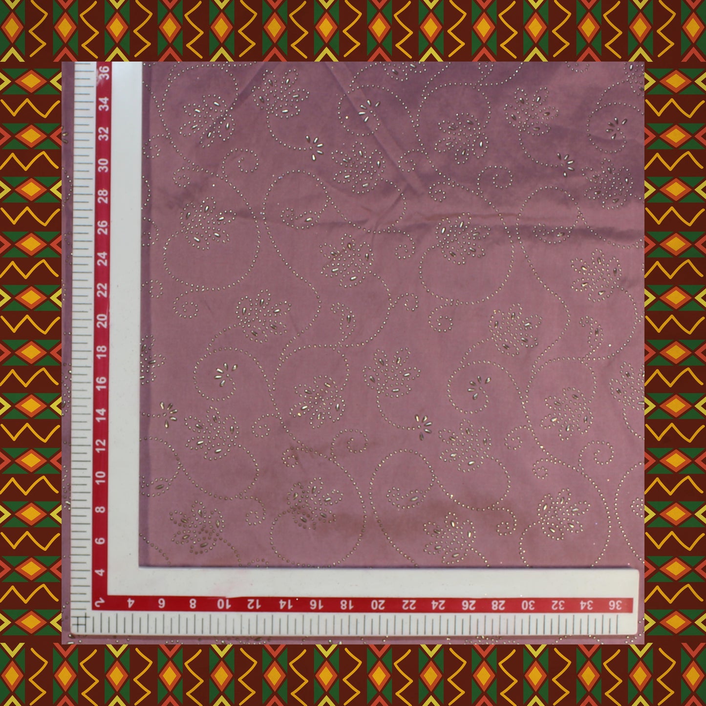 Due Drop Leather Foil Print On Tafetta (FW-56")