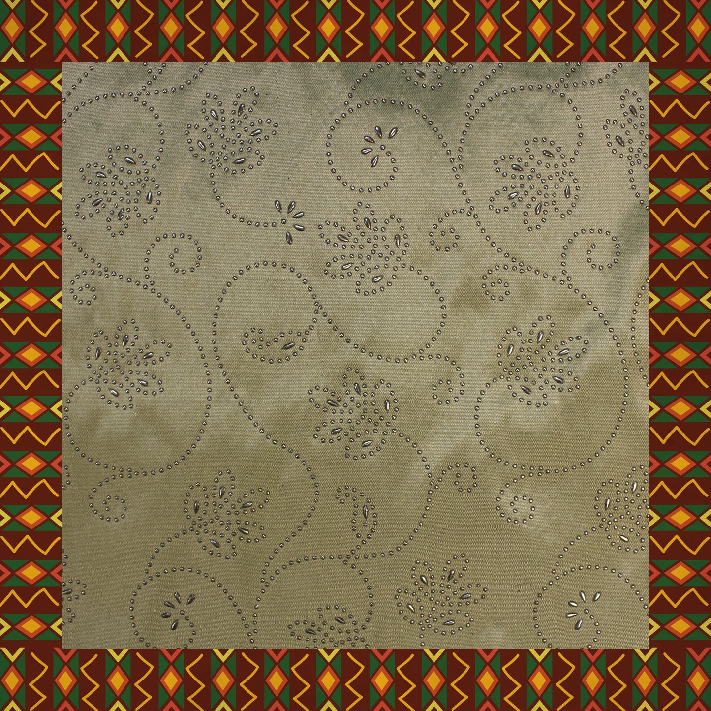 Due Drop Leather Foil Print On Tafetta (FW-56")