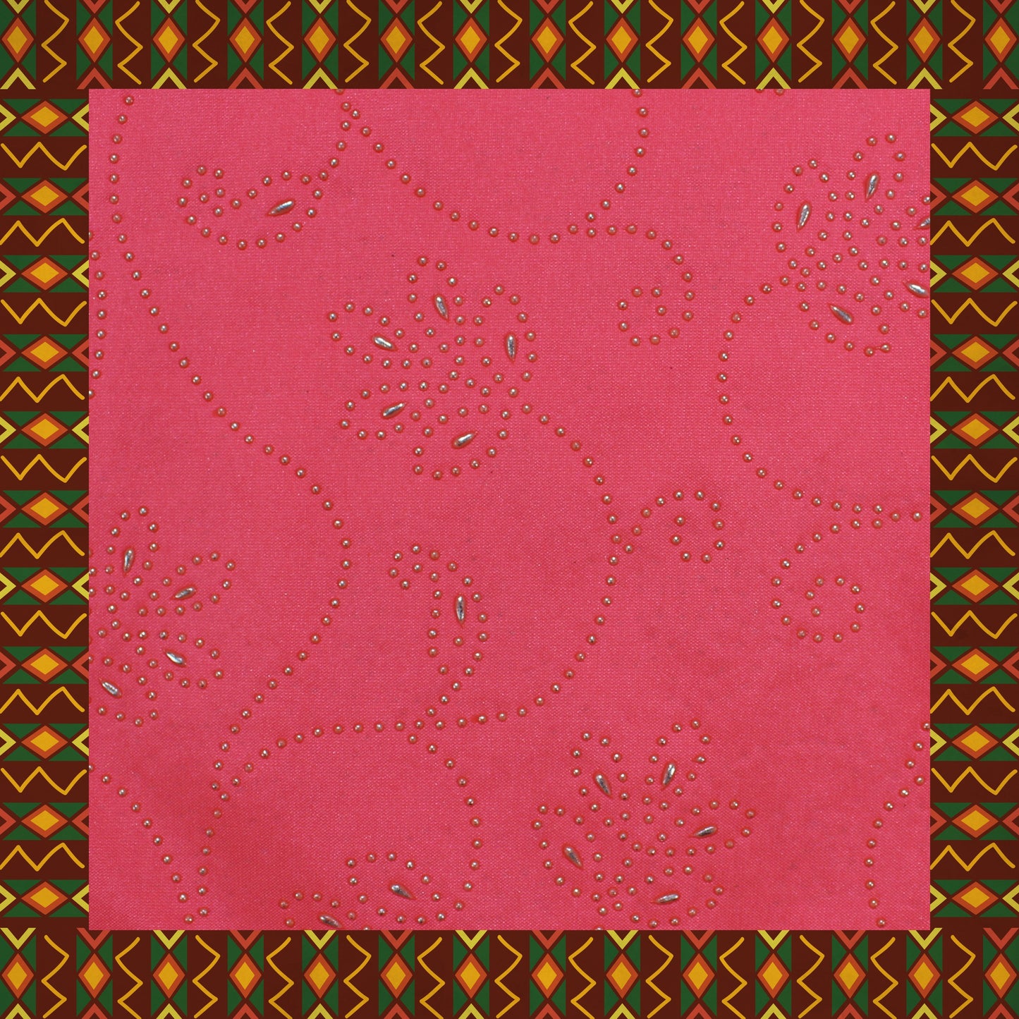 Due Drop Leather Foil Print On Tafetta (FW-56")
