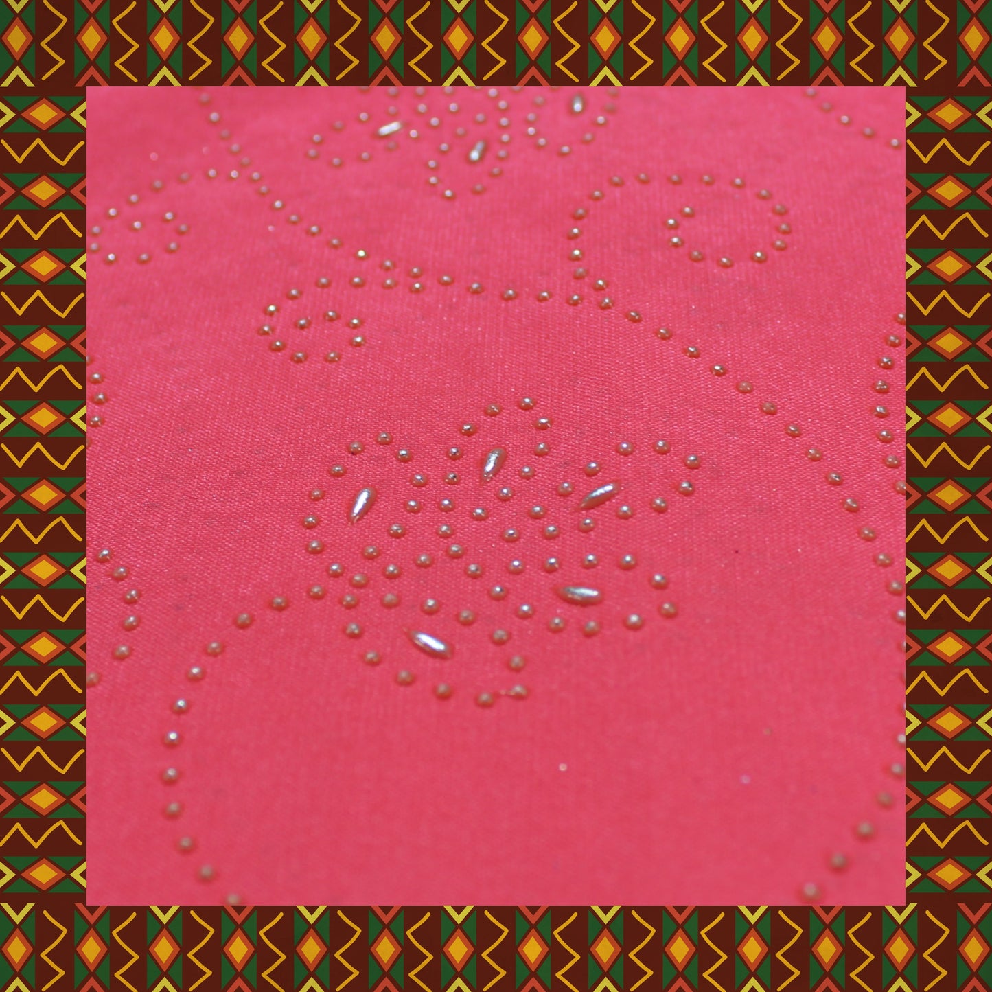 Due Drop Leather Foil Print On Tafetta (FW-56")