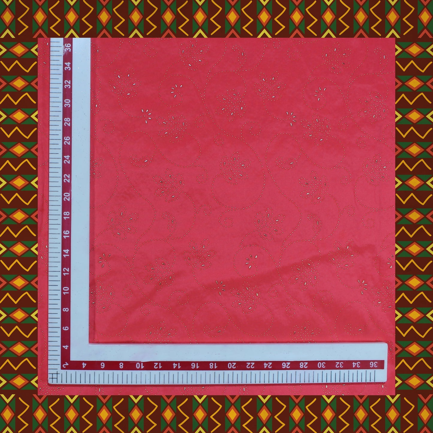 Due Drop Leather Foil Print On Tafetta (FW-56")