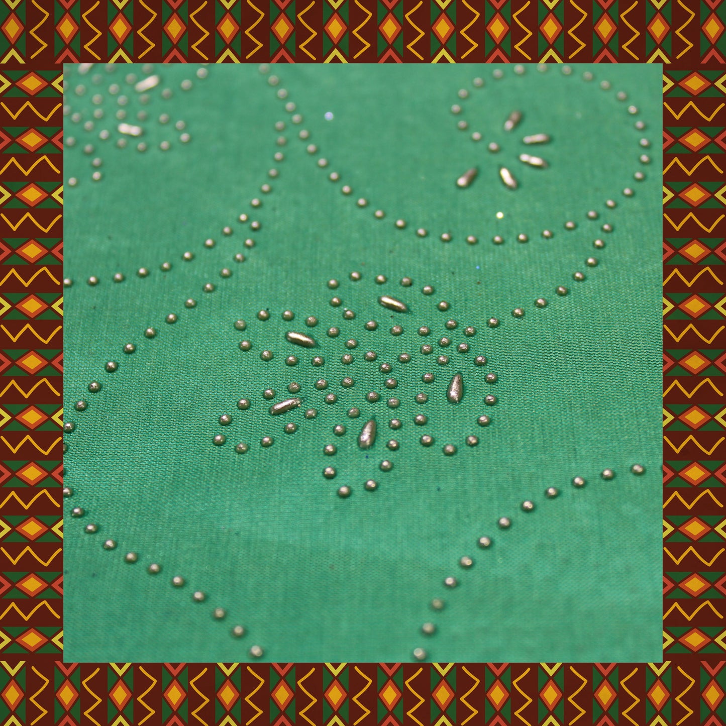 Due Drop Leather Foil Print On Tafetta (FW-56")
