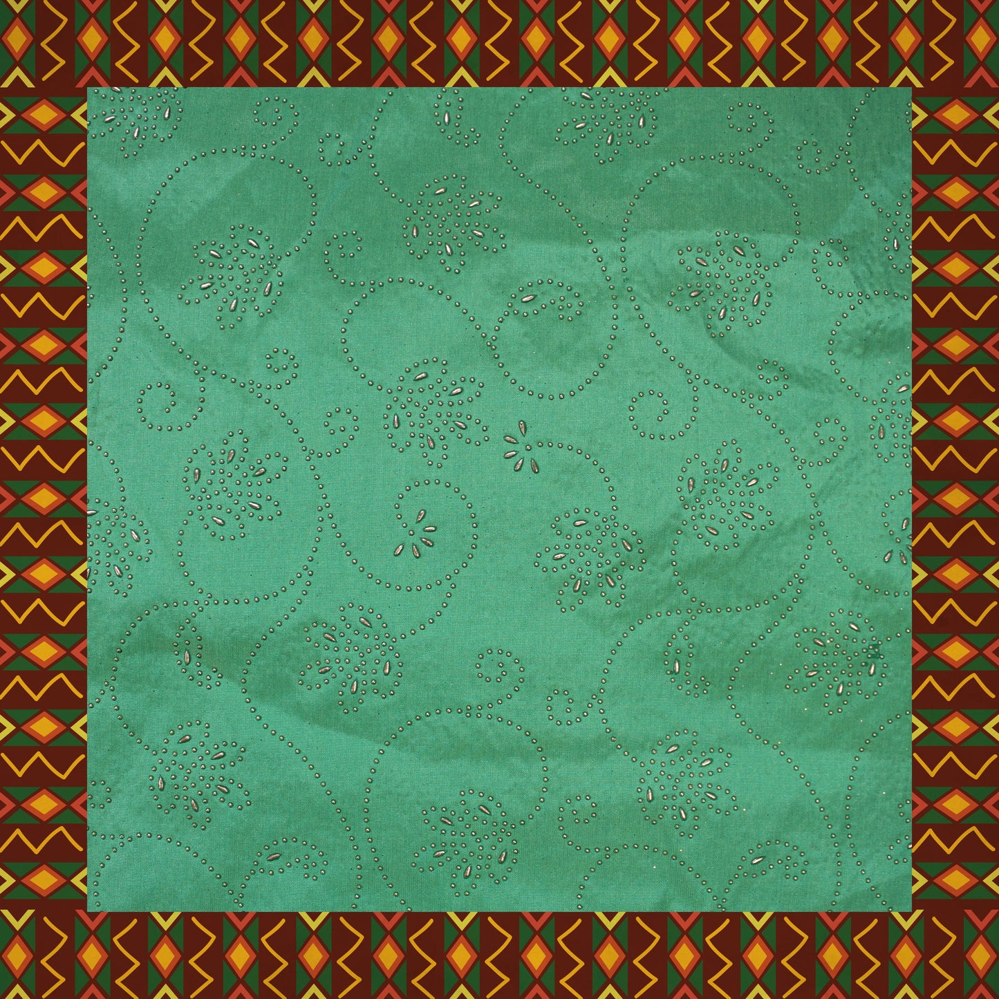 Due Drop Leather Foil Print On Tafetta (FW-56")