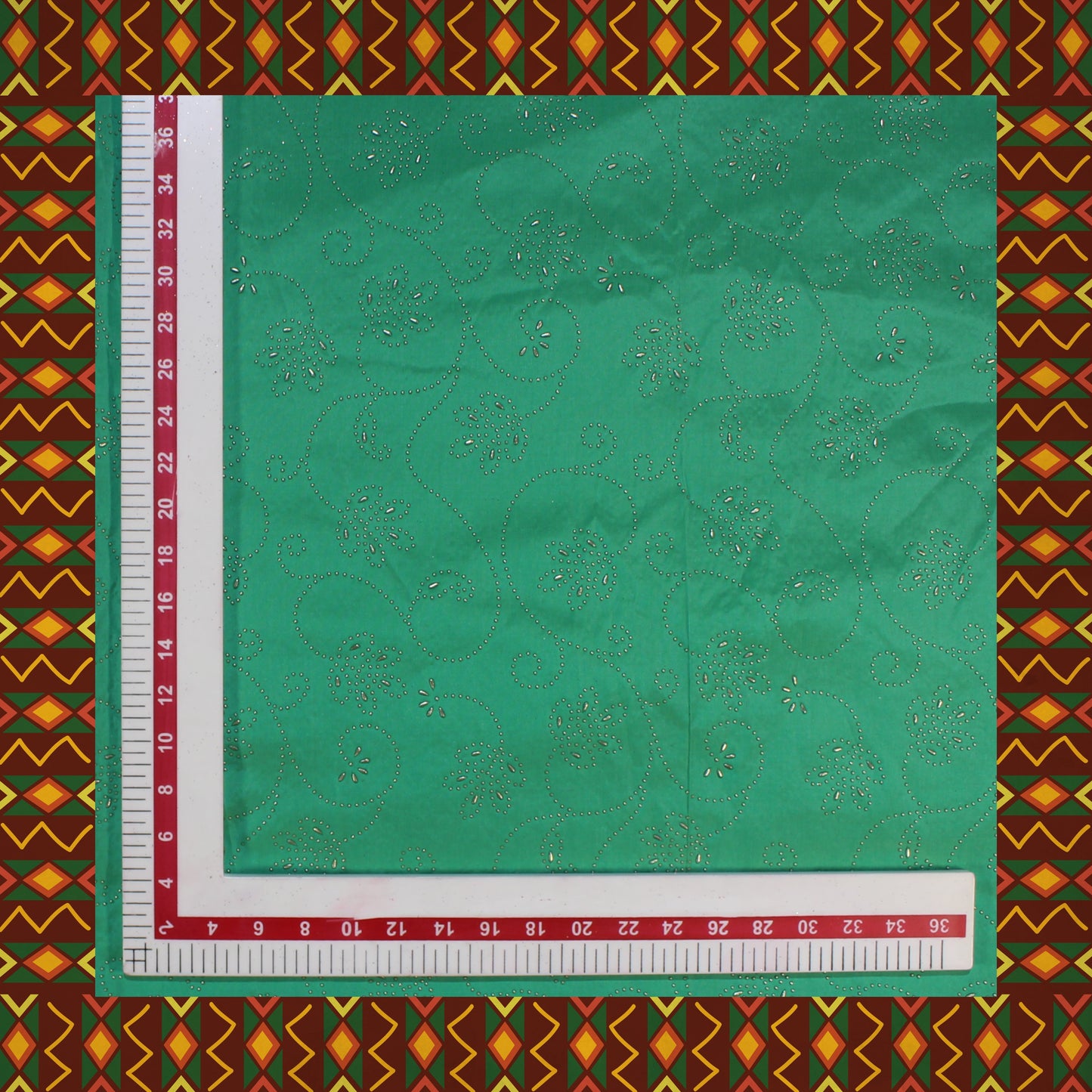 Due Drop Leather Foil Print On Tafetta (FW-56")