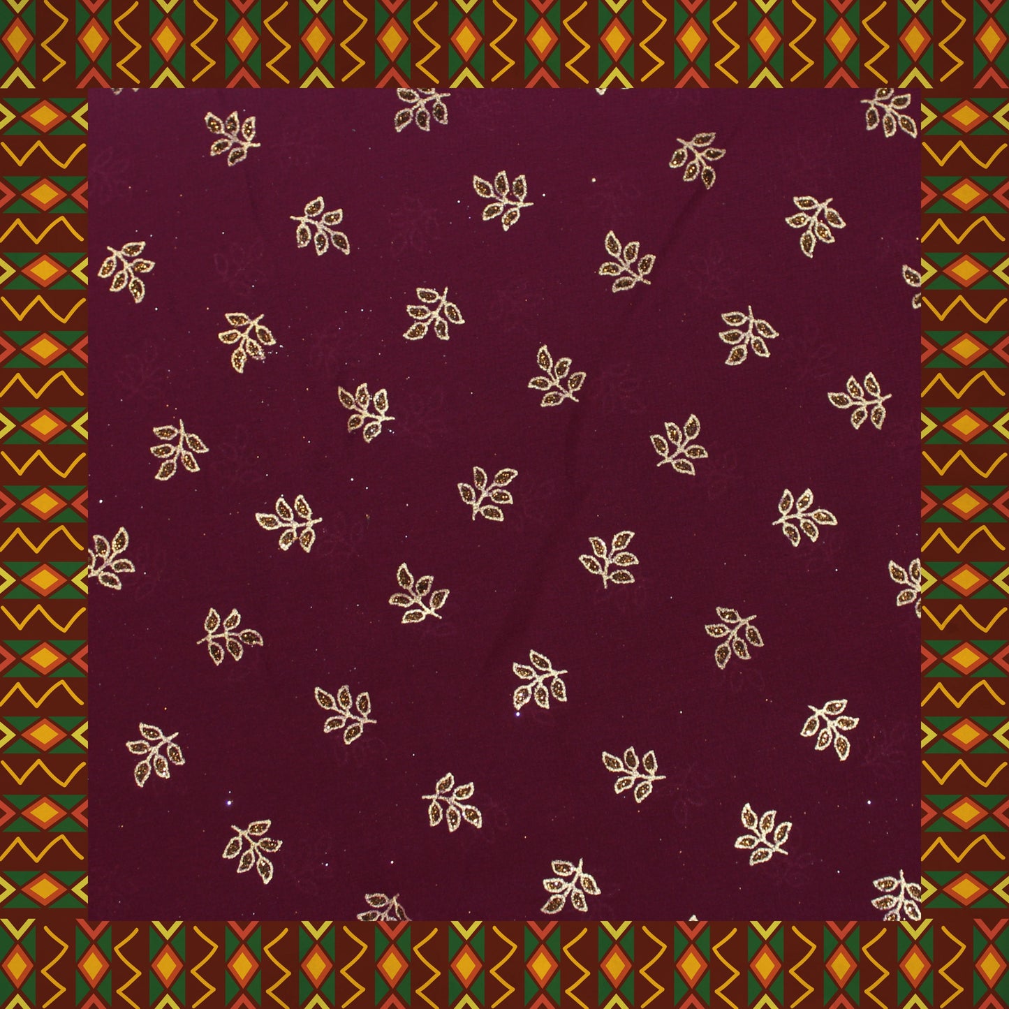 Flower Golden Foil Print On Georgette (FW-44")
