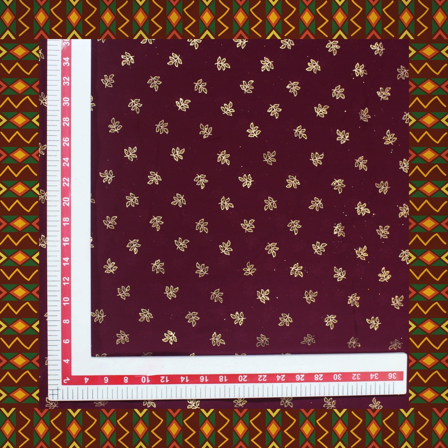 Flower Golden Foil Print On Georgette (FW-44")