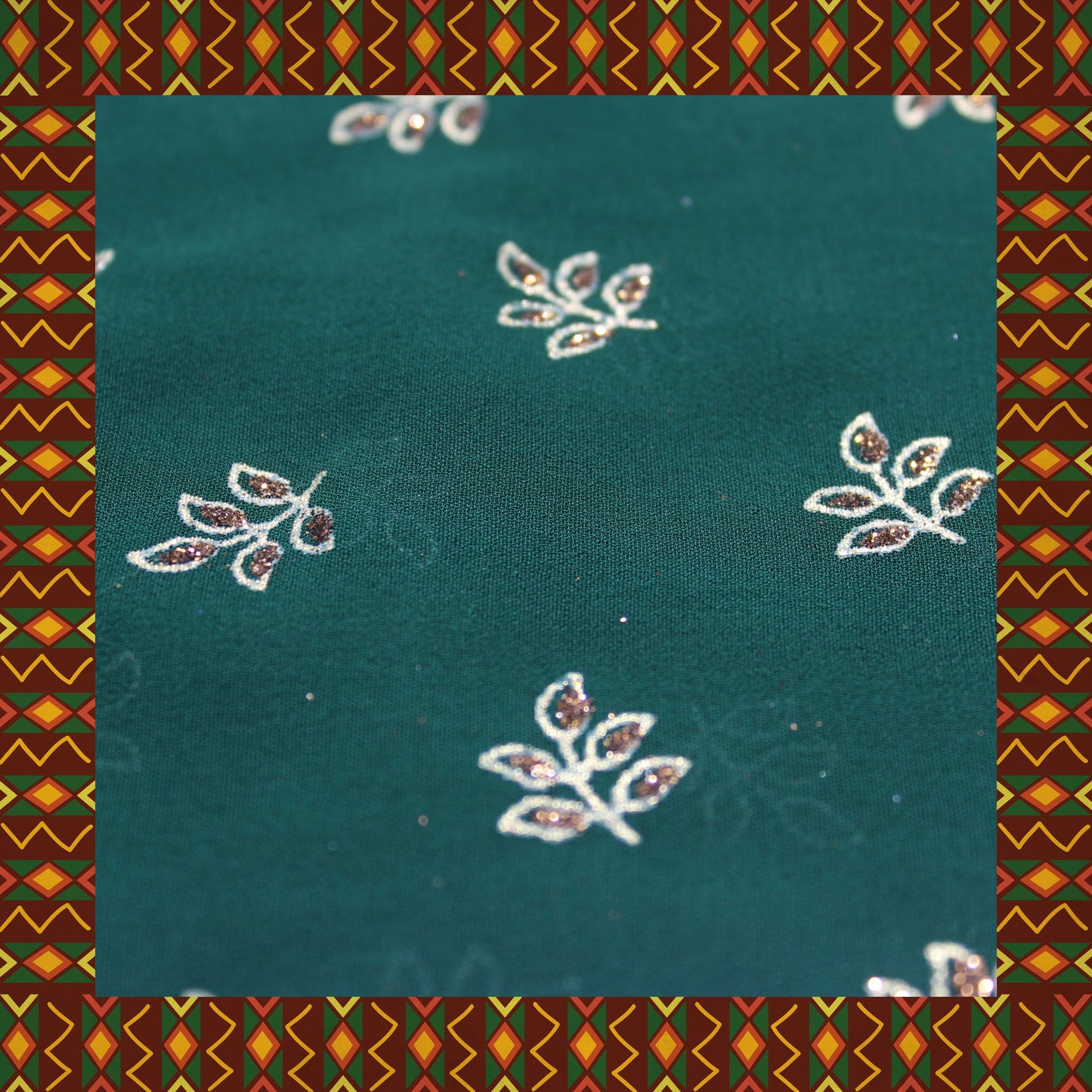 Flower Golden Foil Print On Georgette (FW-44")