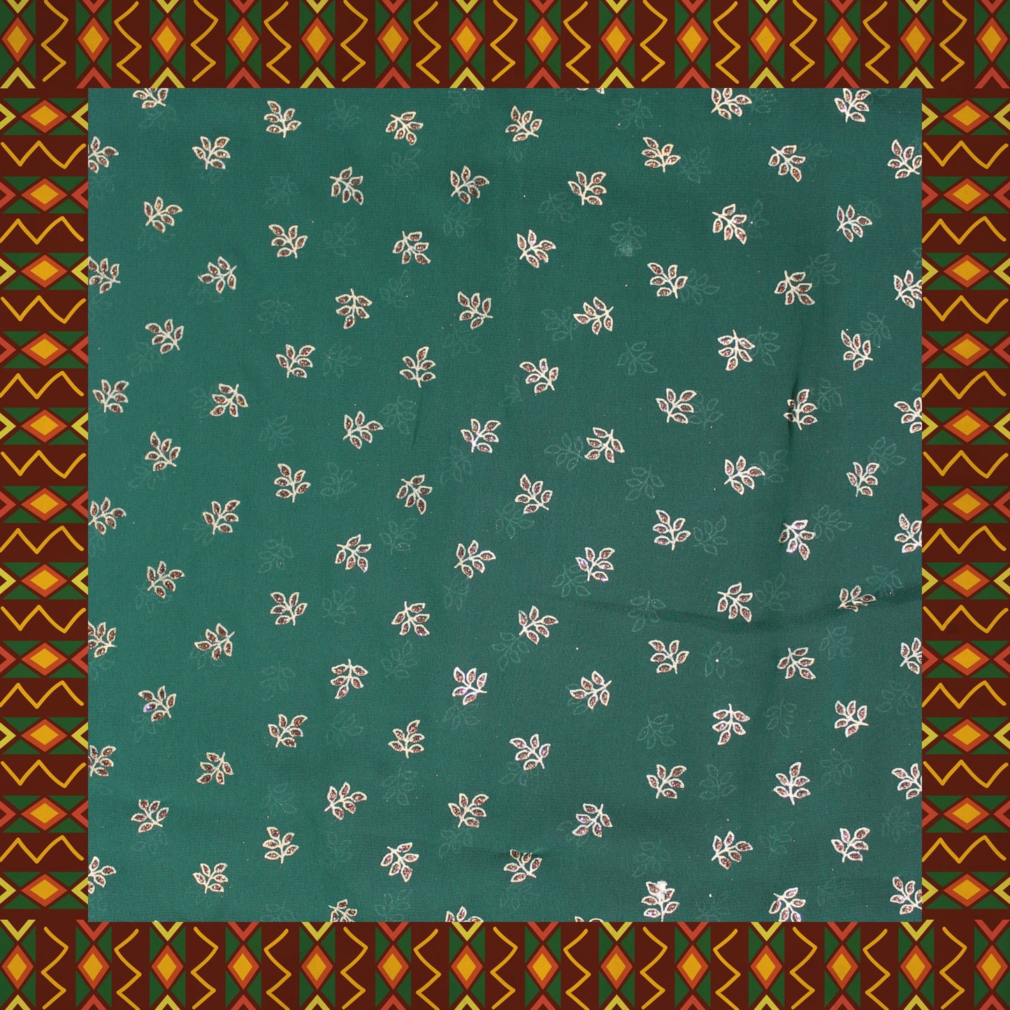 Flower Golden Foil Print On Georgette (FW-44")