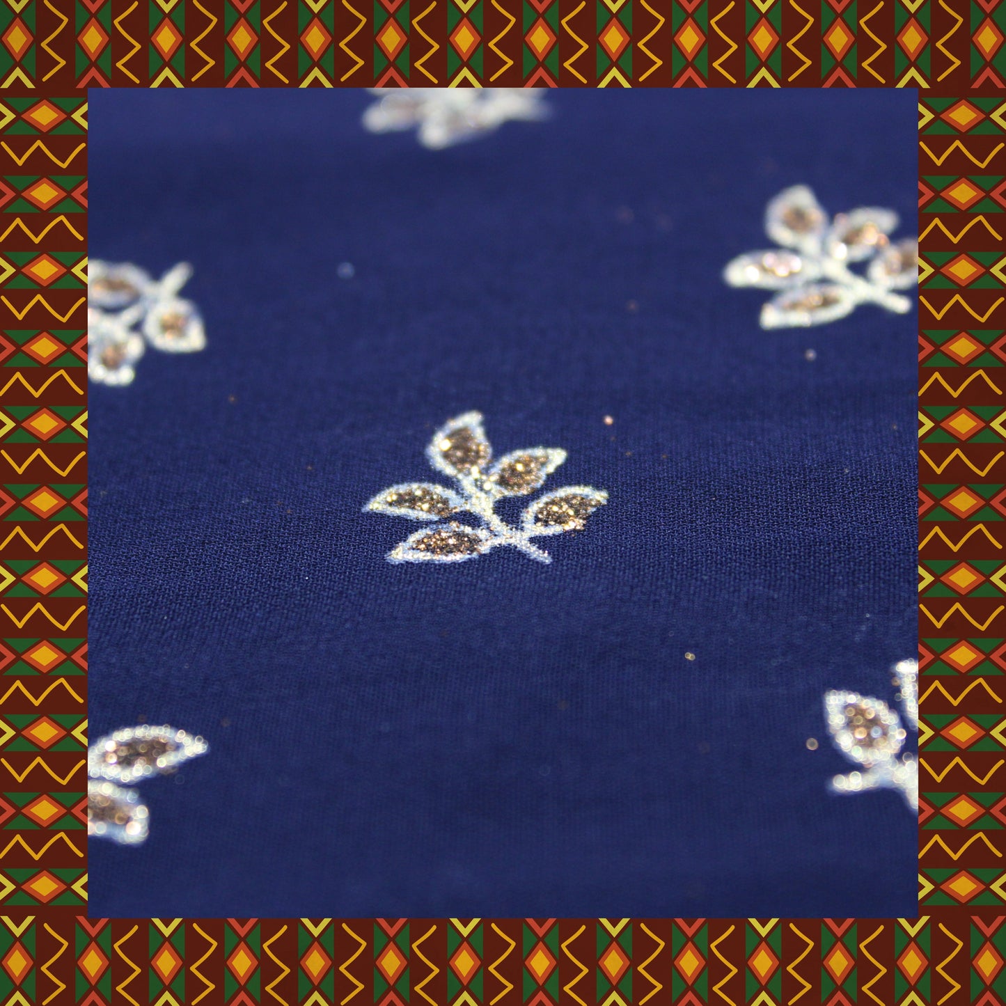 Flower Golden Foil Print On Georgette (FW-44")
