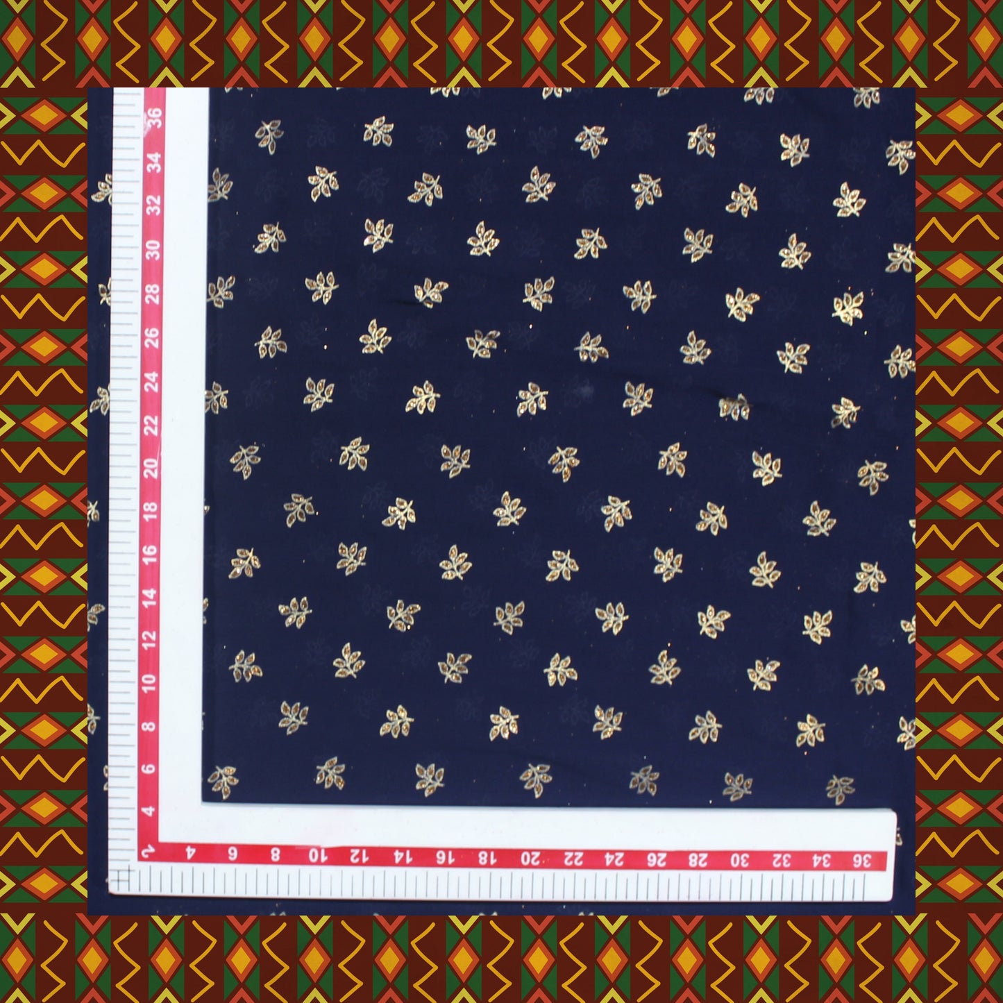 Flower Golden Foil Print On Georgette (FW-44")