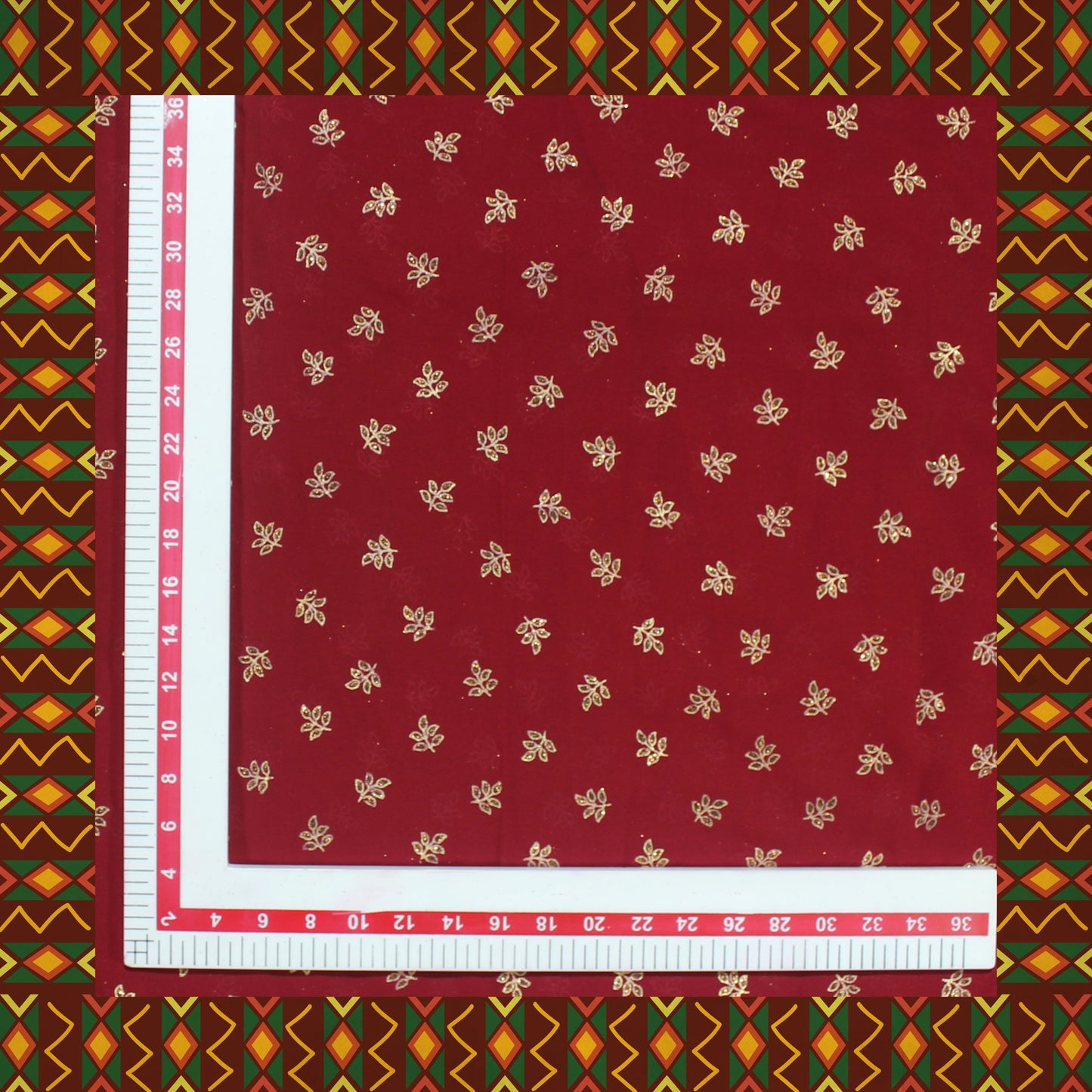 Flower Golden Foil Print On Georgette (FW-44")