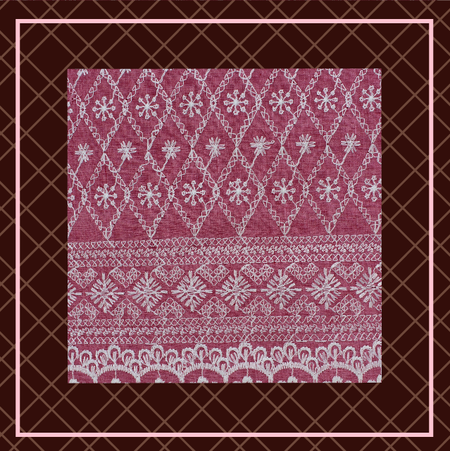 Lucknawi Thread Work On Cotton Fabric