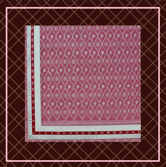 Lucknawi Thread Work On Cotton Fabric