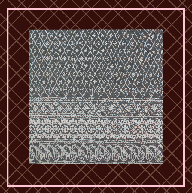 Lucknawi Thread Work On Cotton Fabric