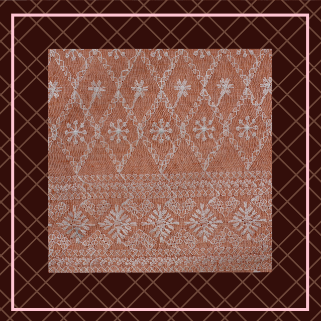Lucknawi Thread Work On Cotton Fabric