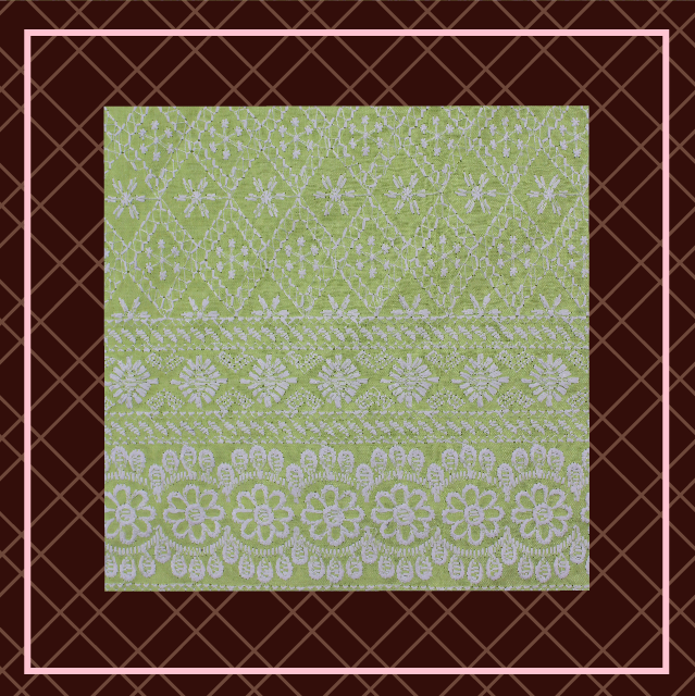 Lucknawi Thread Work On Cotton Fabric