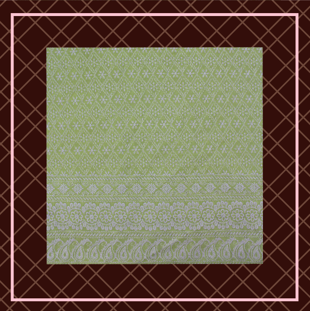 Lucknawi Thread Work On Cotton Fabric