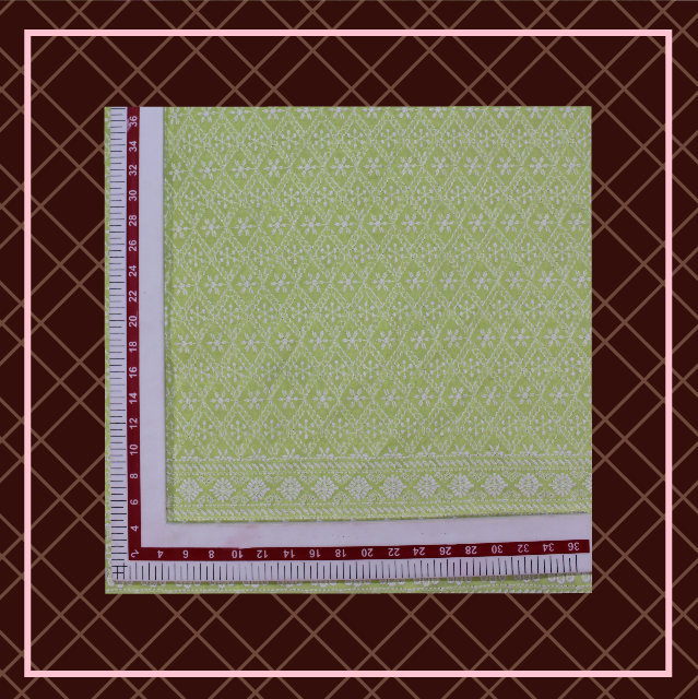 Lucknawi Thread Work On Cotton Fabric