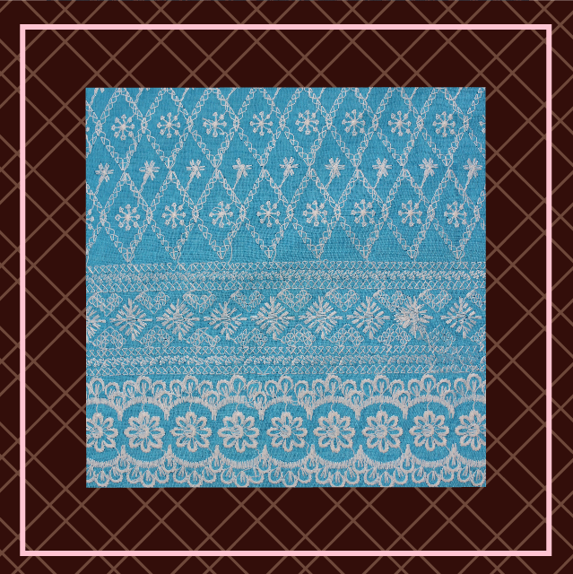 Lucknawi Thread Work On Cotton Fabric