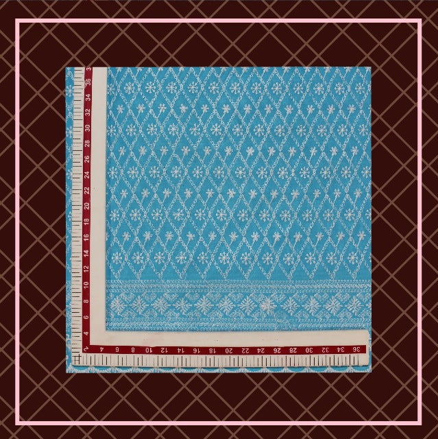 Lucknawi Thread Work On Cotton Fabric