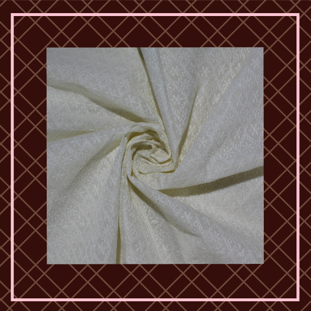 Lucknawi Thread Work On Cotton Fabric