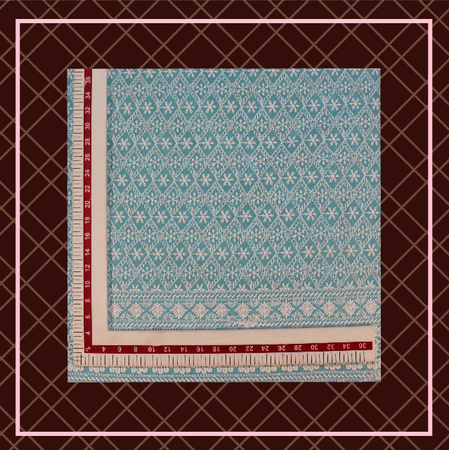 Lucknawi Thread Work On Cotton Fabric