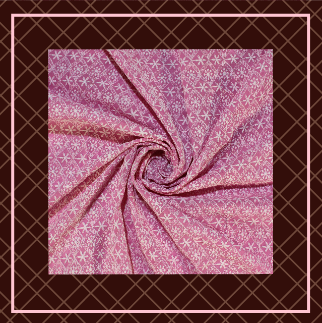 Lucknawi Thread Work On Cotton Fabric