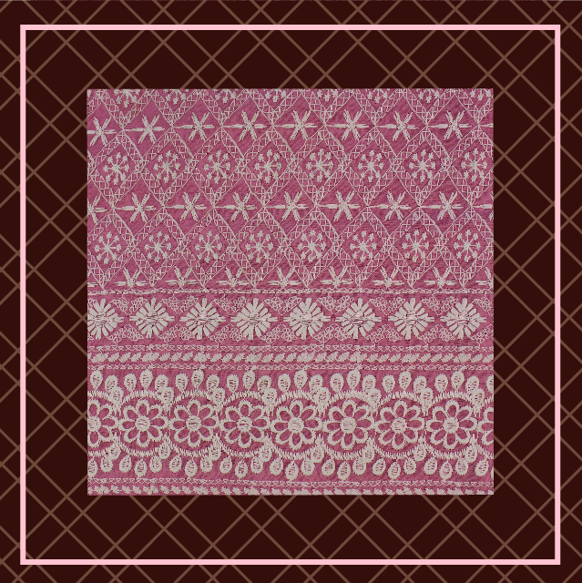 Lucknawi Thread Work On Cotton Fabric