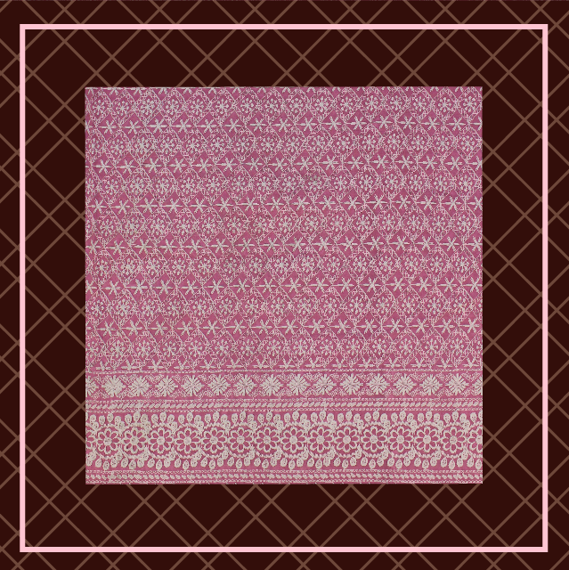 Lucknawi Thread Work On Cotton Fabric
