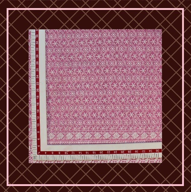 Lucknawi Thread Work On Cotton Fabric