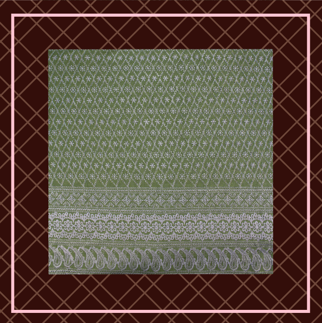 Lucknawi Thread Work On Cotton Fabric
