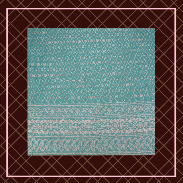 Lucknawi Thread Work On Cotton Fabric