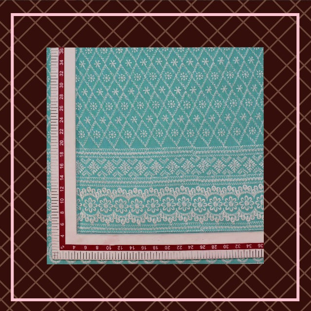 Lucknawi Thread Work On Cotton Fabric
